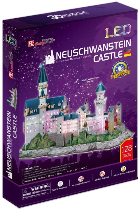 Puzzle 3D Castello di Neuschwanstein con LED.